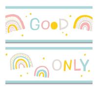 yabaduu Frise Murale 15 x 200cm pour chambre d'enfant sticker mural décoratif autocollant pour enfants filles garçons Y033 (Good Vibes)
