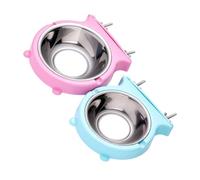 yabaikekeji Lot de 2 gamelles à suspendre pour animal domestique en acier inoxydable - Pour nourriture et eau