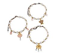 yabaikekeji Lot de 3 colliers traditionnels avec perles pour chats, petits chiens, Nouvel An chinois, collier à breloques pour événements formels