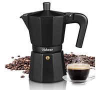Yabano Cafetière à expresso italienne à 6 tasses pour cuisinière à gaz ou électrique en céramique, cafetière italienne pour cappuccino ou latte