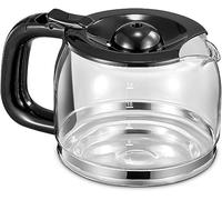 Yabano Cafetière en verre avec couvercle en plastique - Accessoire pour machine à café Yabano Household - 1,5 l - Passe au lave-vaisselle - Noir