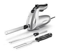 Yabano Couteau Électrique 150W, Trancheuse de Cuisine Pain & Rôti, 2 Lames