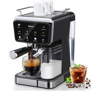 Yabano Machine à expresso, 20 bars, avec mousseur à lait automatique de 500 ml, 6 boissons, cafetière cappuccino et latte