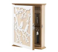 Yabauuop Boîte de Stockage de Clés à Verrou,Organisateur Vintage Sculpté Décoratif pour la Maison | Coffret Rustique Porte-Clés Mural Organisateur - pour Appartement Maison Terrasse Bureau Entrée Fête