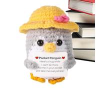 Yabauuop d’Affirmation Positive, Jolies poupées positives tricotées,Encouragez la Poussin Parapluie | au Crochet Amusante avec Carte Positive, décoration Douce, Support