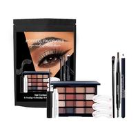 Yabauuop Fard à paupières de maquillage, ensembles de maquillage pour les yeux pour femmes, Kit portable d'amélioration des yeux, fard à paupières, eye-liner, mascara, à paupières imperméable