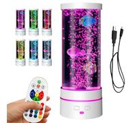 Yabauuop Lampe à Poisson,Lampe Calmante Pour Aquarium Avec Télécommande,Faux Aquarium Tour À Bulles Tube Poisson - Pour Adultes Salon Armoire Chambre D Bureau Anniversaire
