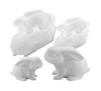 Yabauuop Moules En Silicone Pour Pâques, Facile à Démouler Forme 3D de Lapin de Pâques, Pour Résine Époxy, Pour la Création de Savons, Bougies, Objets en Plâtre, Ornements de Table et la Décoration de