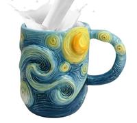 Yabauuop Tasse Van Gogh-tasse à thé ci-el étoilé 3D faite à la main et peinte à la main, tas-se à café de peinture célèbre, tas-se d'art de 13oz