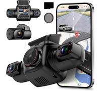Yabdbg 4 Canaux Dashcam Voiture 4x1080P Avant,Arrière,Gauche et Droite Dash Cam avec GPS WiFi,Vue à 360°,Mode Parking 24H,Vision Nocturne Caméra Embarquée avec CPL,WDR 3,0¿ Max 256GB Libre 128GB