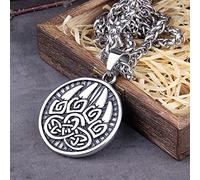 YABEME Collier Pendentif Amulette Noeud Celtique Patte d'ours Viking, Bijoux Scandinaves Païens pour Hommes Nordiques, avec Chaîne de Quille dn Acier Inoxydable,60 cm 23.62 inch