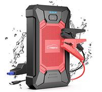 YABER Démarreur de batterie de voiture 12 000 mAh, 1200 A, noir, rouge (pour 7,0 l d'essence ou 5,5 l de diesel) IP66 étanche d'urgences
