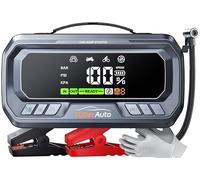 YaberAuto Aide au démarrage avec compresseur, 160 PSI 6500 A, PD 65 W 26800 mAh pour moteur à essence et diesel 12,0 L, aide au démarrage avec lumière d'urgence 600 lumens et écran LCD 3,3"