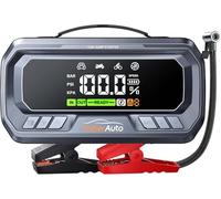 YaberAuto Aide au démarrage avec compresseur, 160 PSI 6500 A, PD 65 W 26800 mAh pour moteur à essence et diesel 12,0 L, aide au démarrage avec lumière d'urgence 600 lumens et écran LCD 3,3"