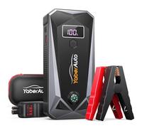 YaberAuto Démarreur de batterie portable 5000 A 21800 mAh (gaz 9,0 L, moteur diesel 8,0 L), batterie de voiture, charge rapide, câbles de démarrage, boîte de démarrage avec 3 modes