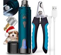 YABIFE Ensemble de broyeurs à ongles pour chien, super silencieux, rechargeable, broyeur à ongles pour animaux de compagnie, pour petits et grands chiens, chats, toilettage des griffes des orteils, 3