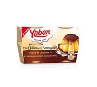 YABON - Gâteau de Semoule Savoureux Nappé de Chocolat Fondant - 500g pour les Gourmands de Crèmes Desserts ! - Le Lot De 4