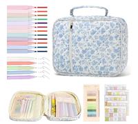 Yabound Accessoires d'étude biblique avec étui biblique, accessoires de journalisation biblique avec 12 surligneurs pastel, 5 stylos gel, 200 onglets, 75 onglets, étude biblique avec trousse pour