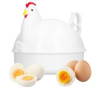 Yabound Cuiseur Oeufs Micro-ondes, 4 Oeufs Chaudière Cuisine Fournitures, Récipient Pour Cuire, Cuiseur à Oeufs En Forme De Poulet Pour La Maison, Cuisine, Bureaux, Restaurants Et Caff (Blanc)