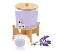 Yabound Distributeur de lessive liquide avec robinet, distributeur de lessive liquide avec support et verre doseur, récipient pour lessive liquide, eau de Javel, adoucissant