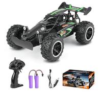 Yabtf Voiture Télécommandée 2.4GHz, Buggy 1:18 20km/h, Jouet Hors Route 40m, Rechargeable 2WD (Vert)