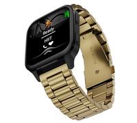 YABZOZ Bracelet compatible avec Garmin Vivoactive 3/3/Venu/2 Plus/Sq 2/Sq 2 Music/Forerunner 55/158/245/245 Music - Bracelet de rechange en acier inoxydable (doré)