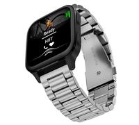 YABZOZ Bracelet compatible avec Garmin Vivoactive 3/3/Venu/2 Plus/Sq 2/Sq 2 Music/Forerunner 55/158/245/245 Music - Bracelet de rechange en acier inoxydable (argent)