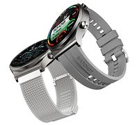 YABZOZ Bracelet Compatible avec Huawei Watch GT 3 46mm / GT 3 Pro 46mm / GT 2 Pro/GT 2 46mm / GT 2e / Watch 3/3 Pro Bracelet de Remplacement en Métal en Acier Inoxydable (Argent/Gris)