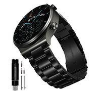 YABZOZ Bracelet de Remplacement en Acier Inoxydable Compatible avec Huawei Watch GT 2 Pro/3 46mm/GT 3 Pro 46mm (Noir)