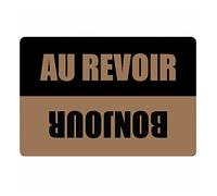 YACANNA Paillasson et Intérieur Extérieur paillasson d'Entree Tapis Drôle Bonjour Au Revoir Cool Bonjour Au Revoir Français Paillasson Antidérapant Porte D'Entrée Tapis 60x90cm