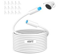YaCeSyn Rallonge d'alimentation étanche de 15 m pour Google Nest Cam Outdoor (2e génération), IP67 résistant aux intempéries pour intérieur/extérieur, câble extra long pour alimentation de