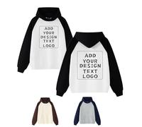 Yacheng Sweatshirt Personnalisable,Unisexes。Vestes Pull Personnalise.avec Images,Textes Et Logos Personnalisables À l'avant Et À L'Arrière. (Hoodie-B)