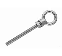 Yacht Steel A4 AISI 316 Boulon à œil en acier inoxydable M10 x 100 mm