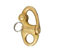Yacht Steel Sweden Snap Shackle with Fixed Eyelet 30mm, Brass Without Ring