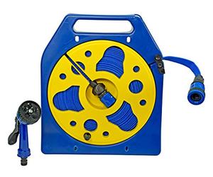 Yachticon Enrouleur Cassette avec Tuyau Plat 15 m pour Camping et Bateau