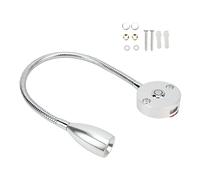 yachts,Lampe de lecture LED 12 volts pour camping-car, camion, caravane, lumière de travail à col de cygne flexible à intensité variable 3 couleurs réglables 3 W 12-24 V(argent)
