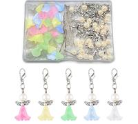 Yaclonq Lot de 30 anges gardiens à faire soi-même - Kit de bricolage - Perles - Pendentif ange en perles - Porte-clés - Charme d'ange - Pour bricolage, bricolage, mariage, bijoux - Ange en perles