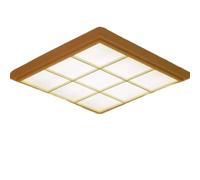 YACNYWJA Luminaires LED Ultra Fins Proches du Plafond, Éclairage De Plafond Plat De Décoration De Tatami Japonais, Plafonnier À Économie D'énergie en Bois À Gradation 3000-6000K, pour Salon, Bureau