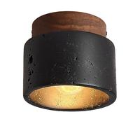 YACNYWJA Plafonnier Simple en Travertin Noir, Plafonnier Semi-encastré, Luminaires E27 À 1 Tête Proche du Plafond, Suspension Simple Et Créative, pour Salon, Chambre À Coucher, Cuisine, Allée