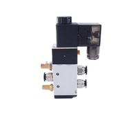 YACODLUL 1 électrovanne 5/2 Voies 4V110-06 4V210-08 4V310-10 4V410-15 avec connecteur de Silencieux 4 mm/6 mm/8 mm/10 mm/12 mm 12 V 24 V 220 V(4V310-10,AC110V_with 8MM Fittings)