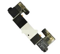 YACODLUL Électrovanne pneumatique 4V230C/4V230E/4V230P-06/08 Double Bobine Port 1/8 1/4 24VDC Vanne de régulation 5/3 Voies Bouchon LED Rouge(4V230C-06,DC12V_WIRE Lead Type)