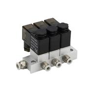 YACODLUL Électrovanne pneumatique à collecteur combiné multivoies 2v025 12 V 24 V 110 V 220 V Vanne magnétique 2 Voies normalement fermée(Ac220v 6mm)
