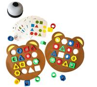 Yacriso Jeu de Correspondance de Forme HailoyEarn, Plateau de Correspondance Rapide de Forme géométrique, Jouet éducatif sensoriel Couleur, Jeu de Planche interactif en fo/rme d'ours Mignon (1set)