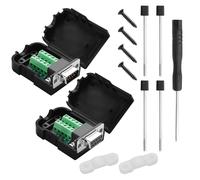 YACSEJAO 1 Paire de connecteurs DB9 RS232 D-SUB 9 Pin Port Mâle+Femelle Adaptateur Série sans Soudure Connecteur de Terminal Module de Signal avec boîtier (B, Boulons Longs)