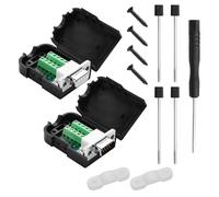 YACSEJAO 1 Paire de connecteurs DB9 RS232 D-SUB 9 Pin Port Mâle+Femelle Adaptateur Série sans Soudure Connecteur de Terminal Module de Signal avec boîtier (A, Boulons Longs)