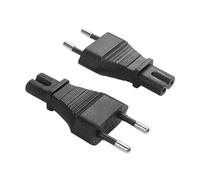 YACSEJAO 2 piecesEU Plug to IEC320 C7 Power Adapter, EU Plug to IEC320 C7(CEE 7/16) Socket Universal Travel Adapter for TV PC Computer Monitor Projector