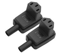 YACSEJAO Adaptateur IEC C14/C13 90° - 2 Pièces - 250V/10A - Connecteur d'alimentation AC Mâle/Femelle Recâblable Prise et Fiche (Angle Descendant, Femelle)