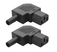 YACSEJAO Adaptateur IEC C14/C13 90° - 2 Pièces - 250V/10A - Connecteur d'alimentation AC Mâle/Femelle Recâblable Prise et Fiche (Angle Droit, Femelle)