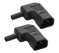 YACSEJAO Adaptateur IEC C14/C13 90° - 2 Pièces - 250V/10A - Connecteur d'alimentation AC Mâle/Femelle Recâblable Prise et Fiche (Angle Droit, Mâle)