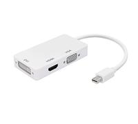 YACSEJAO Adaptateur Mini DP 3-en-1 vers HDMI, DVI, VGA Convertisseur Mini Displayport 1.2 4K, Ports Thunderbolt et Thunderbolt 2 compatibles pour MacBook, PC, projecteur, Surface Pro